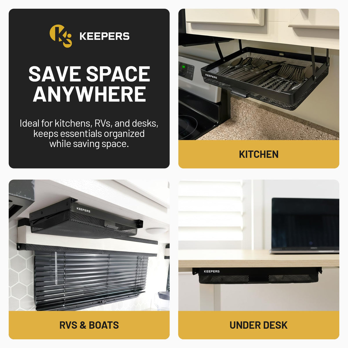 COFFEEKEEPERS slim-profile storage keeps desks clutter-free with a compact, accessible design.