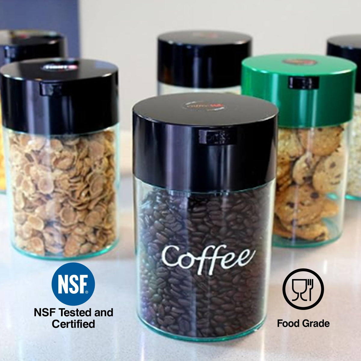 COFFEEVAC multi-use container for coffee and herbs storage