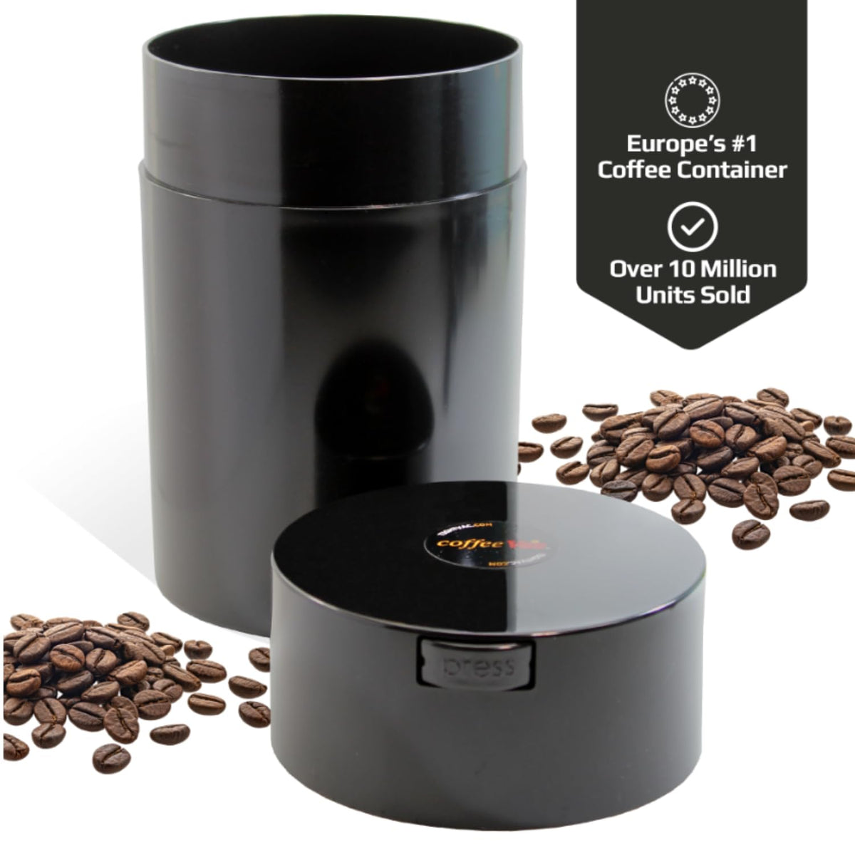 COFFEEVAC smell-proof container ideal for coffee, tea, and herbs