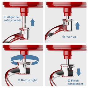 Cofun dough hook demonstrates compatibility for KitchenAid 5 Plus and 6-QT Bowl-Lift models.