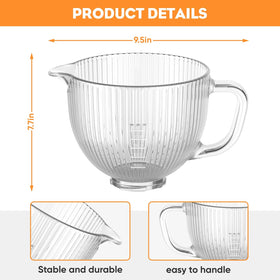 Cofun glass bowl showing measurement markings for precise additions