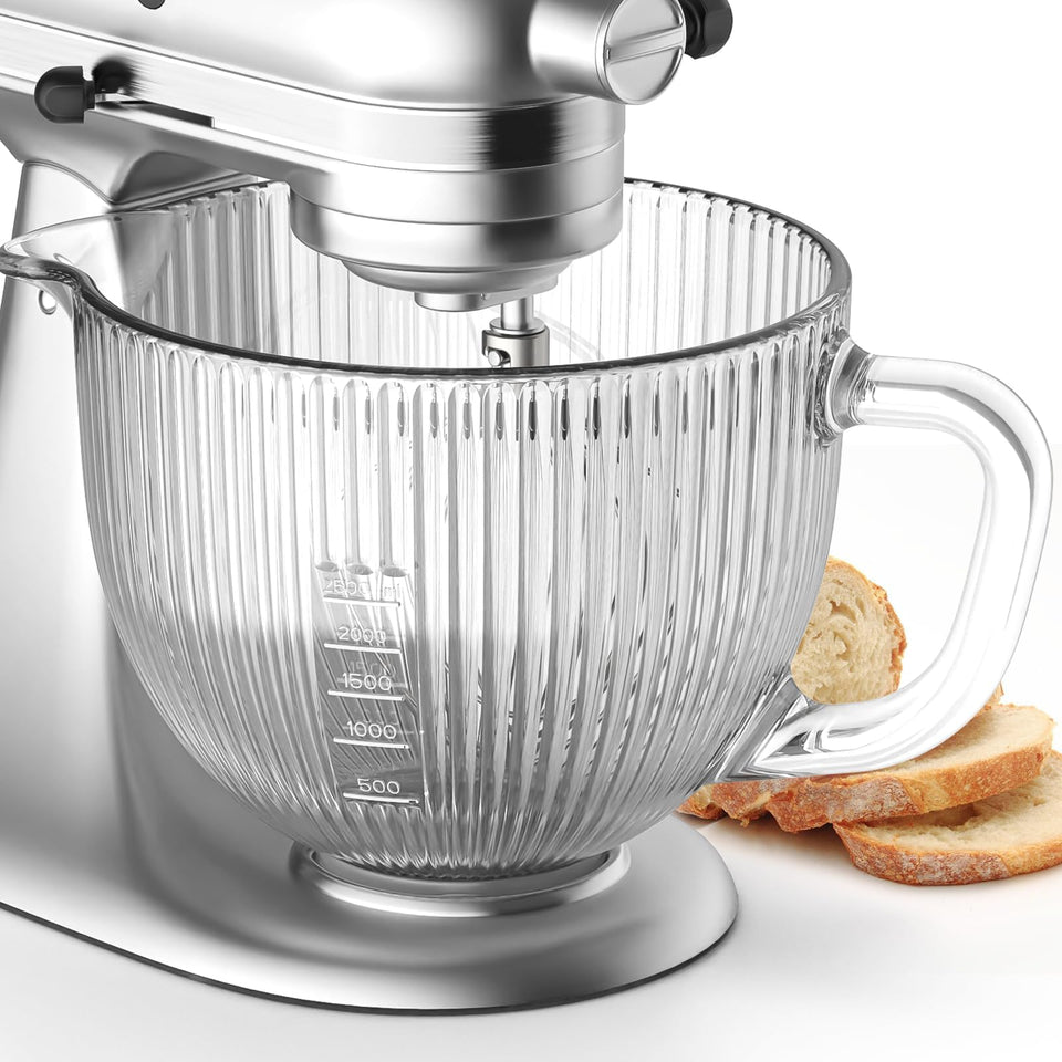 Cofun glass mixer bowl with pour spout for mess-free pouring