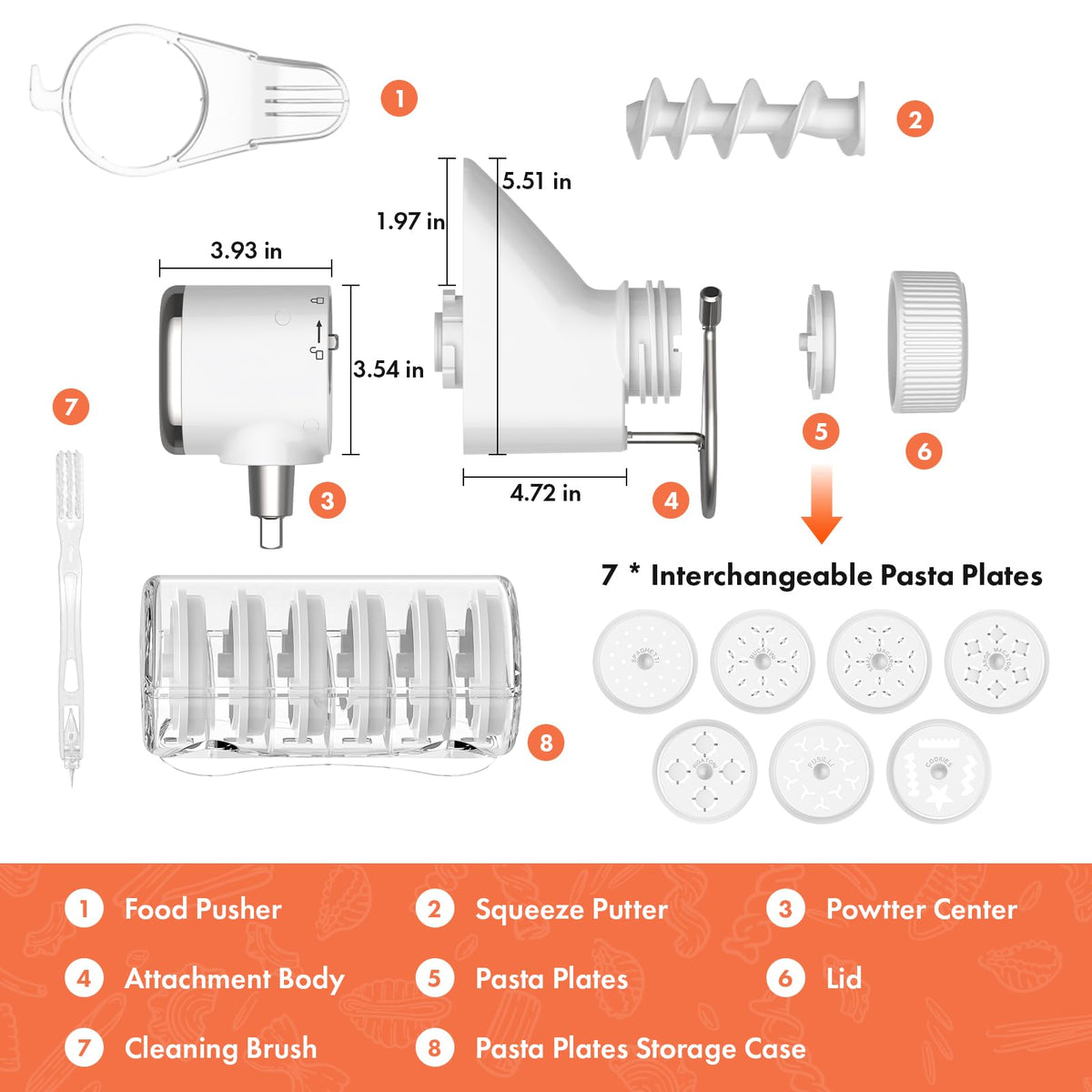 Cofun Gourmet Pasta Press dishwasher-safe parts for quick cleanup.