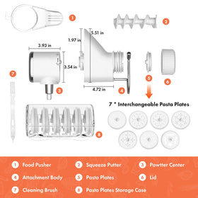 Cofun Gourmet Pasta Press dishwasher-safe parts for quick cleanup.