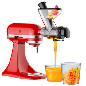 Cofun juicer attachment for KitchenAid delivers smooth, enzyme-rich juice with minimal pulp.
