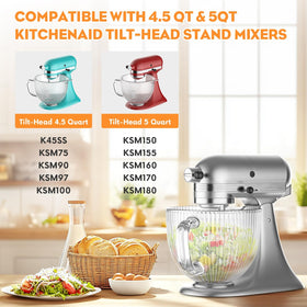 Cofun glass mixing bowl compatible with KitchenAid tilt-head mixers