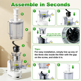 Cofun juicer attachment cups in use, direct pour into two 32oz cups.