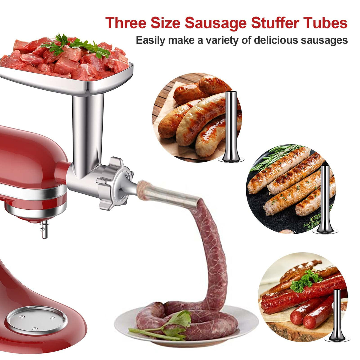 Cofun sausage stuffer tubes provide adjustable sausage sizes