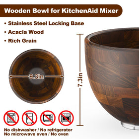 Cofun 5 Qt wooden bowl ideal for dough kneading and large-batch baking.
