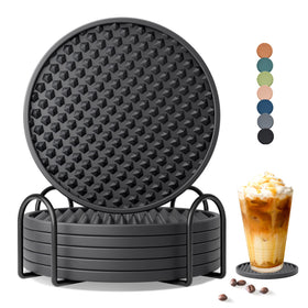 Coga drink coasters set of 6 with holder protects tabletops from heat.