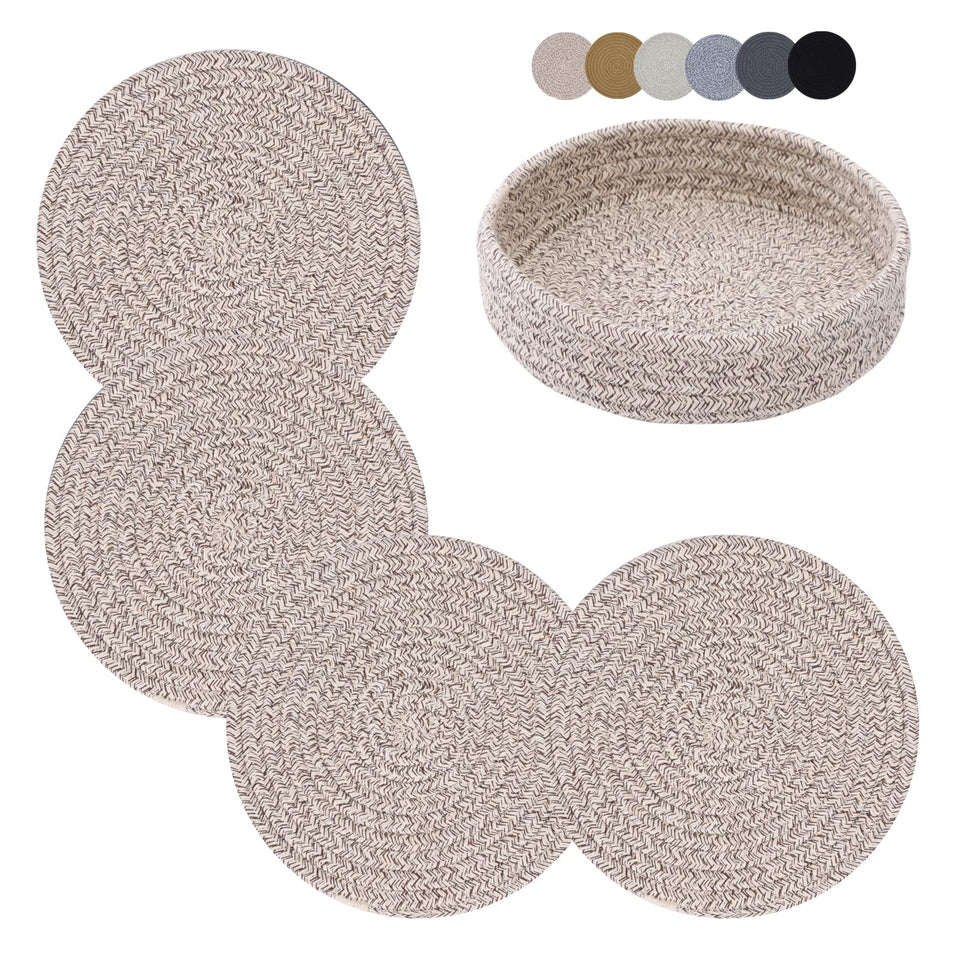 Coga Trivets on counter with 7-inch pads protecting surfaces from heat