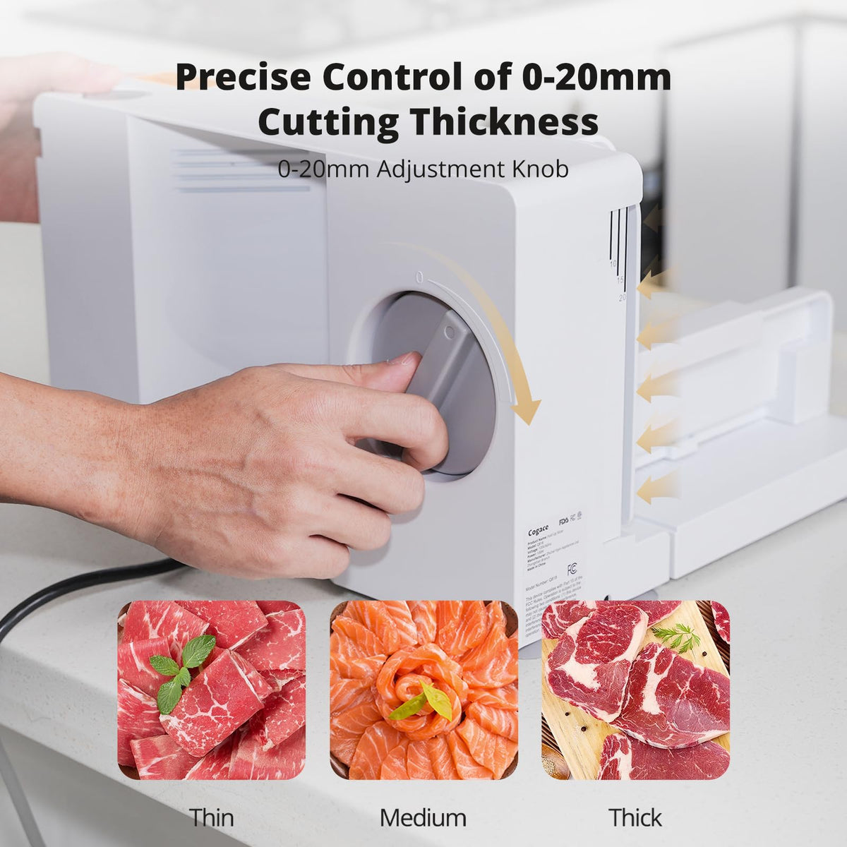 Cogace slicer disassembles easily for quick cleaning.