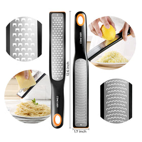 Cohesion zester and grater with snap-on cover for safe storage and cleanup