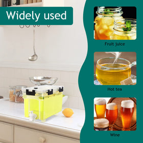 1-gallon capacity fits lemonade, juice, or water.