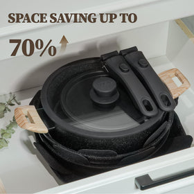 Dishwasher-safe convenience of Coicur 23pcs ceramic cookware after meals