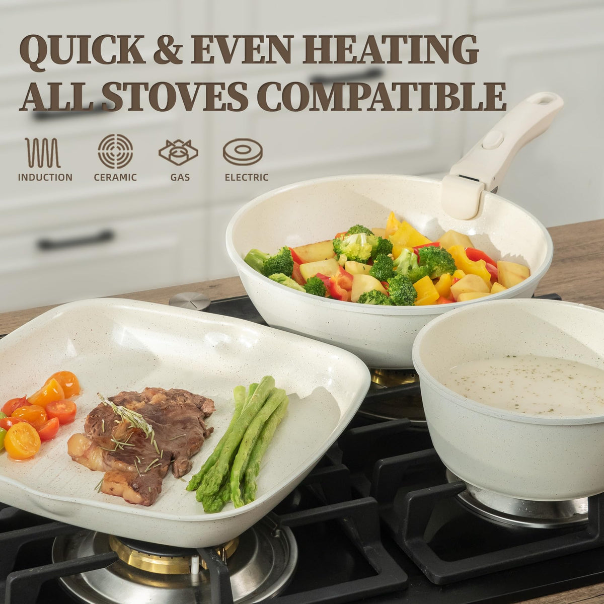 Coicur dishwasher-safe ceramic cookware for simple cleanup
