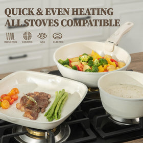 Coicur dishwasher-safe ceramic cookware for simple cleanup