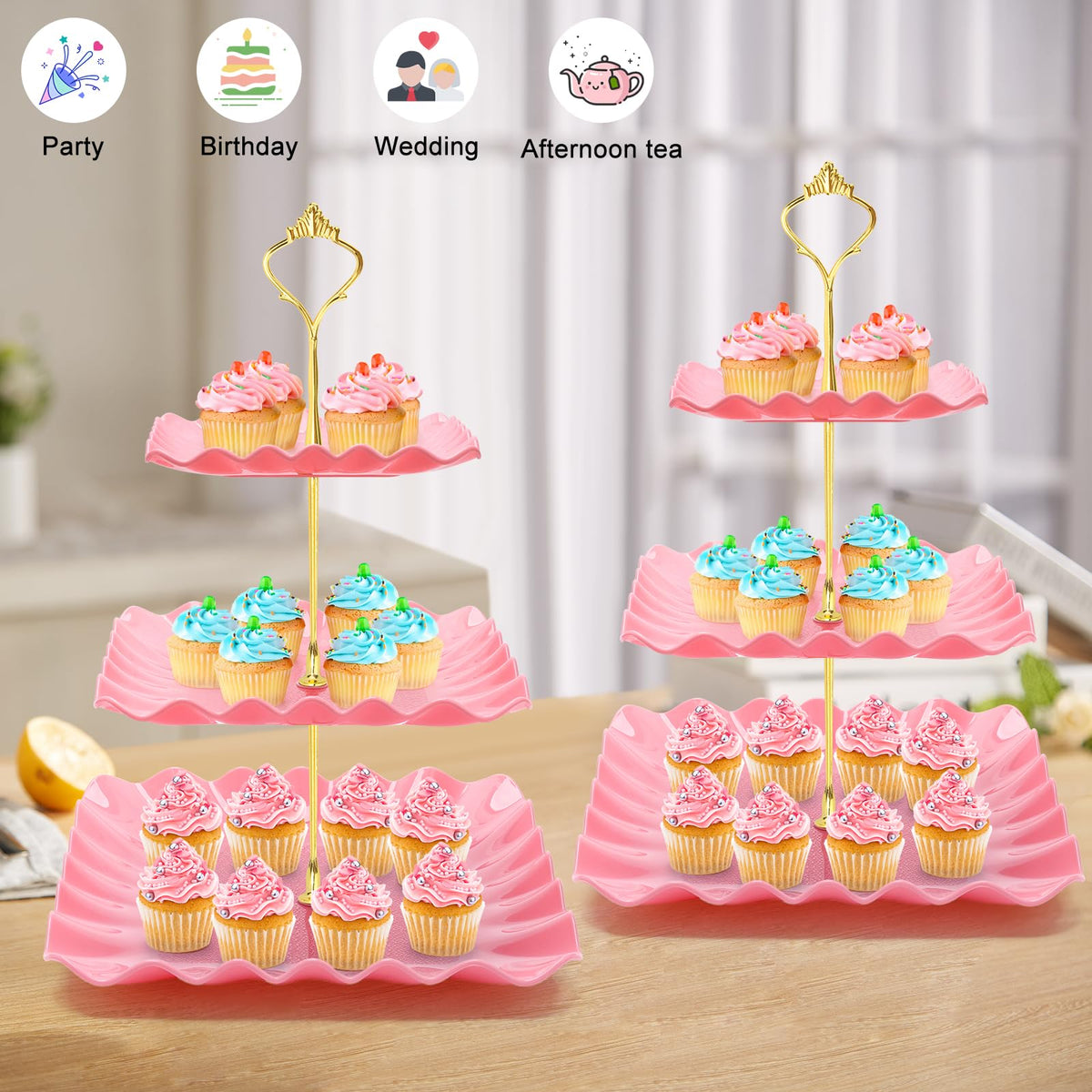 Coitak party display ready pink suits weddings, birthdays, and tea parties.