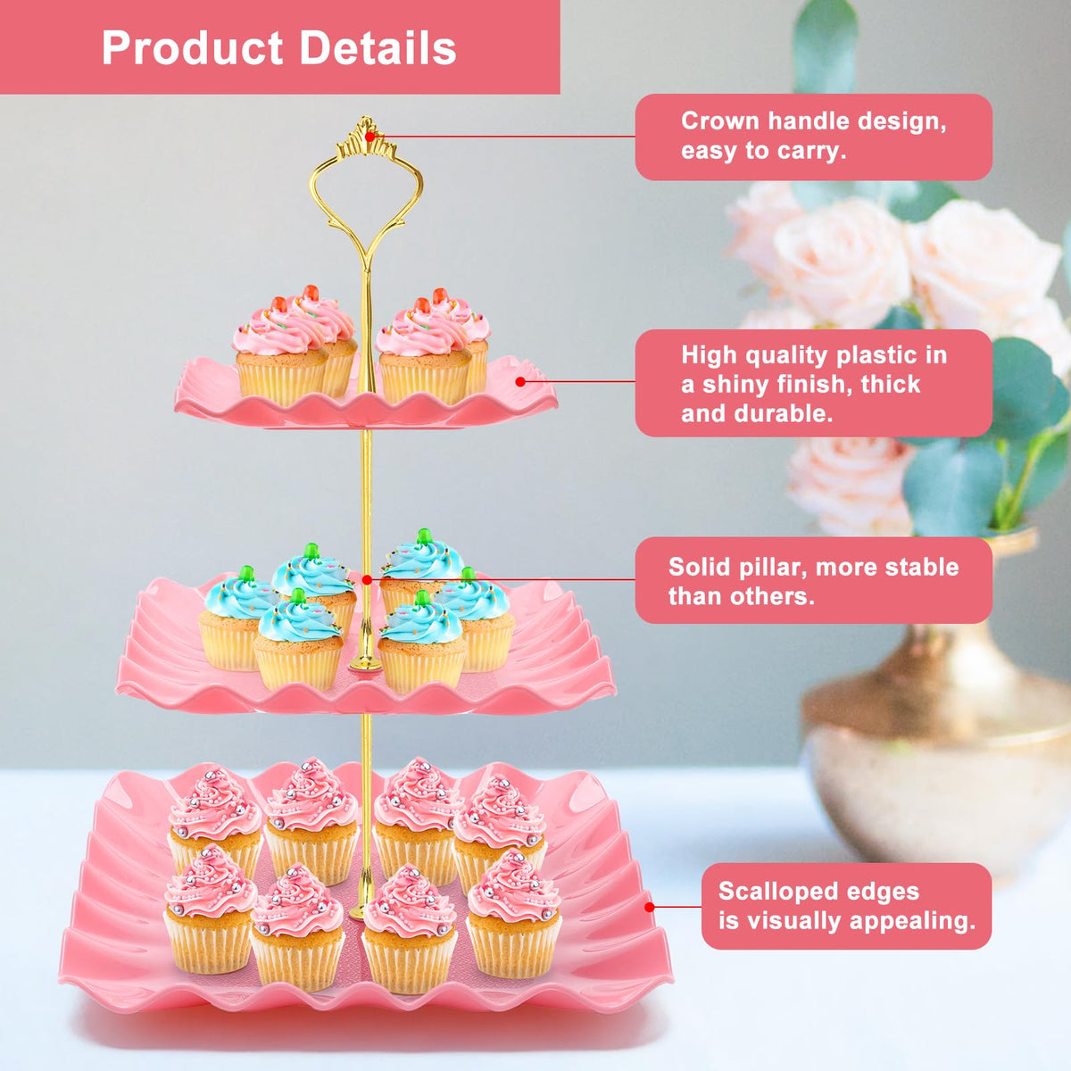 Coitak serving tongs pink ensure clean serving for guests.