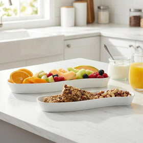 COKUMA olive-nuts-fruit serving tray keeps foods organized and accessible