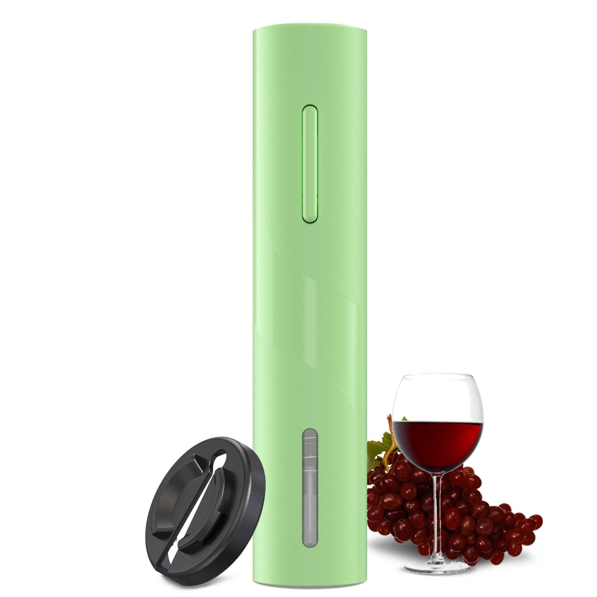 COKUNST battery wine opener in action opening a bottle effortlessly.
