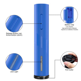 COKUNST blue foil cutter integrated for safer, quicker foil removal.