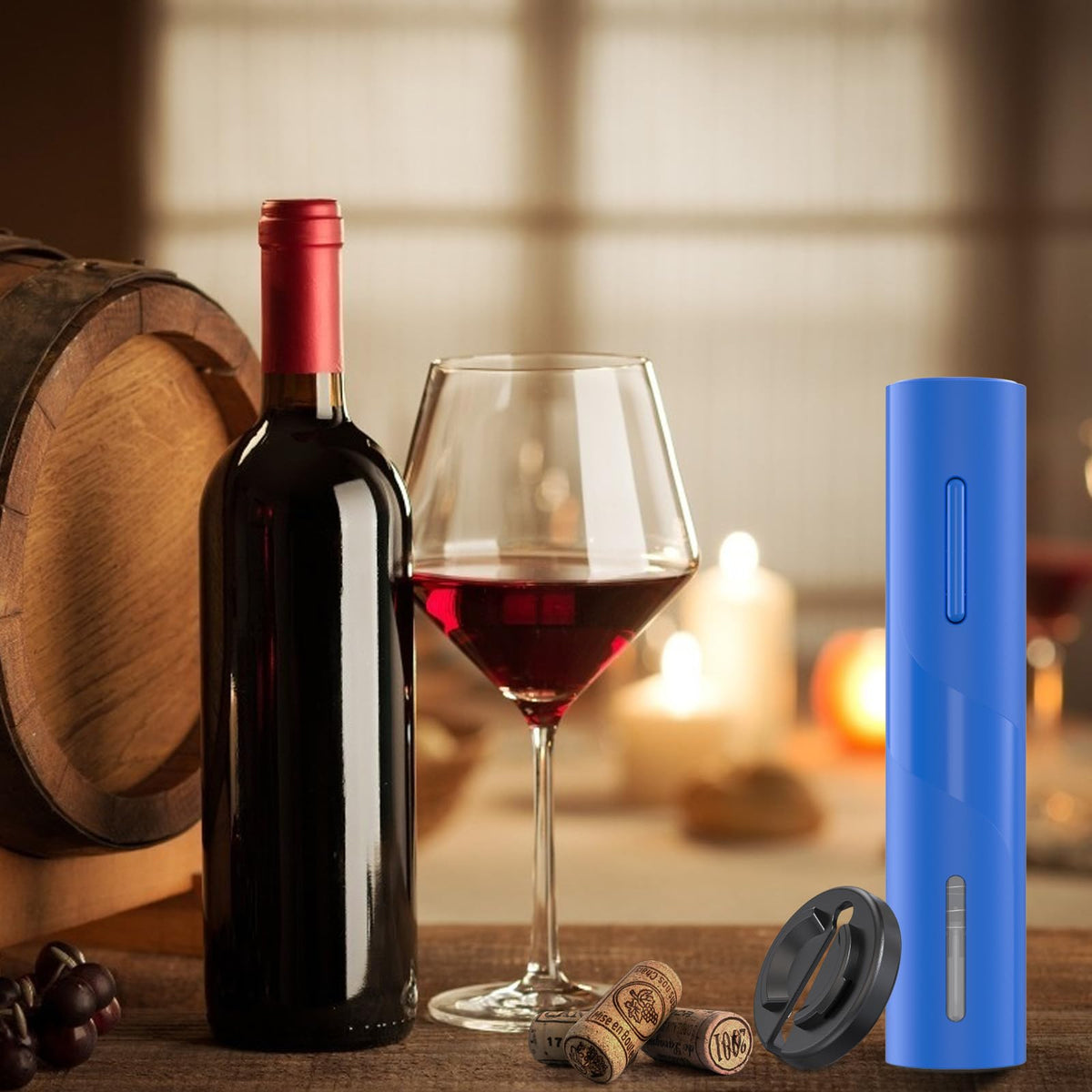 COKUNST blue sleek design adds modern appeal to wine nights.