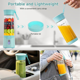 COKUNST portable blender 18oz size fits bags and cup holders.