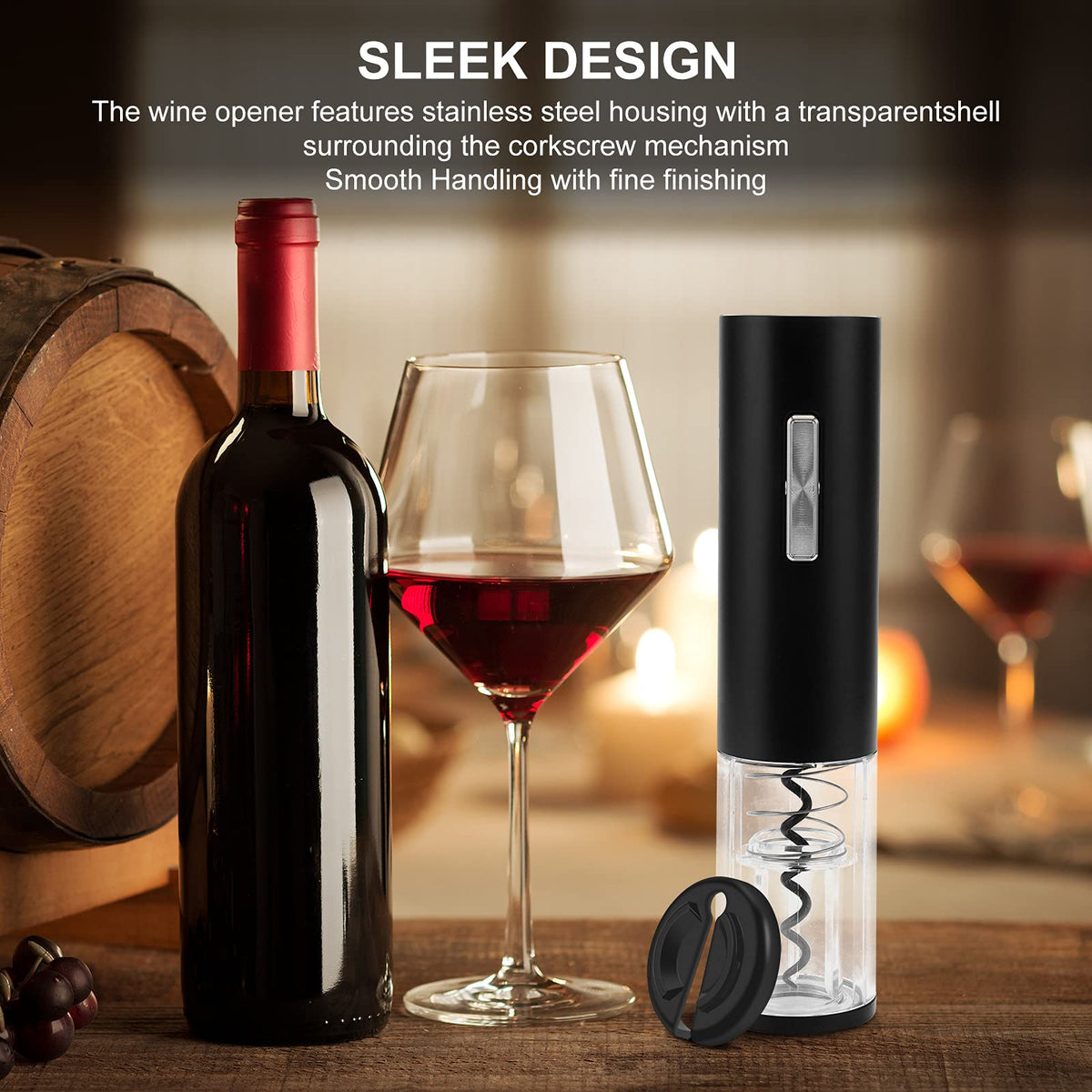 COKUNST wine opener with blue LED glow for precise cork extraction
