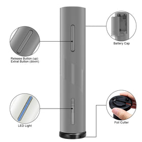 COKUNST wine opener with attached foil cutter for safe, clean bottle opening