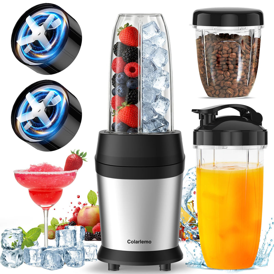 Colarlemo blender compact silver body for quick kitchen blending