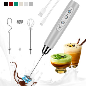 Colarlemo milk frother front view highlighting compact handheld design for home coffee rituals