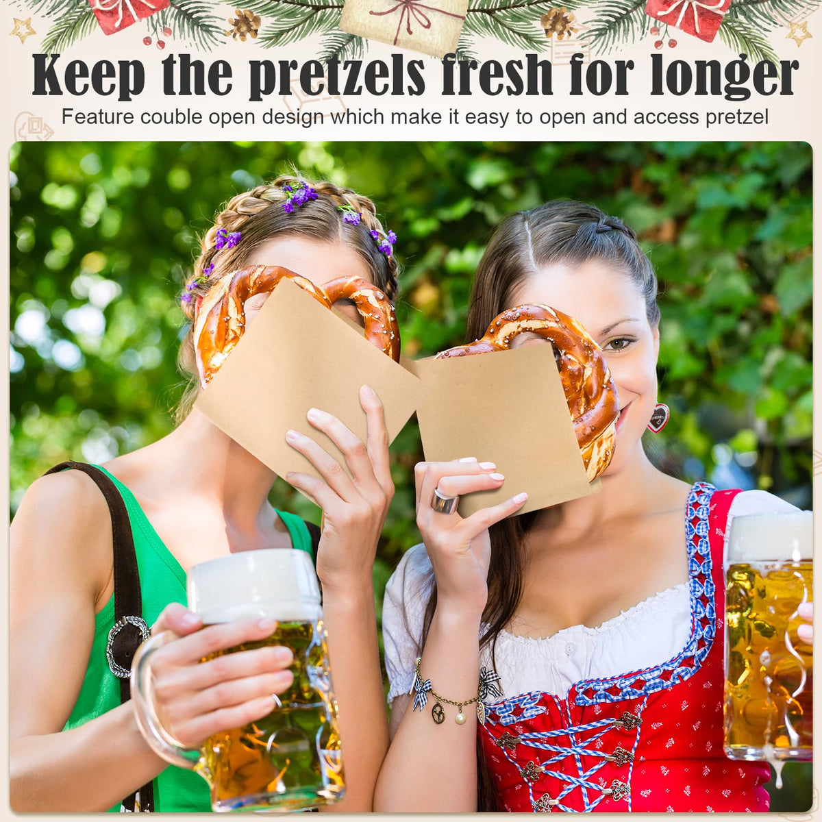 Colarr double-open brown sandwich bags for quick service