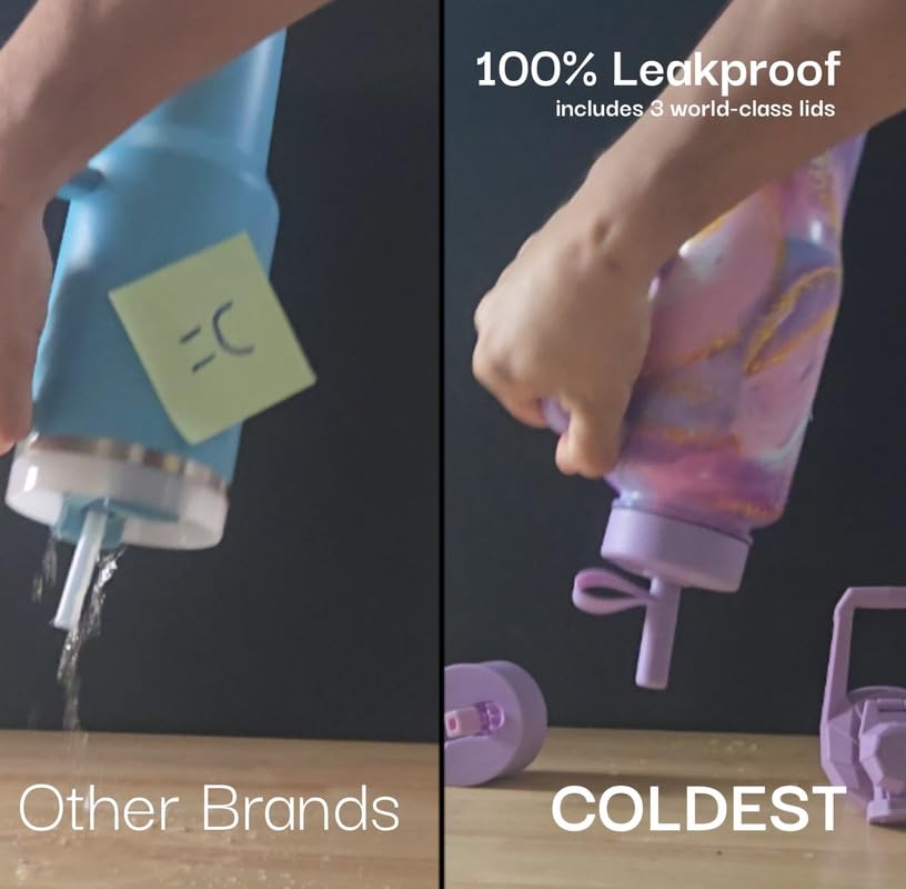 Coldest Tumbler lid trio supports straw sipping and thick drinks.