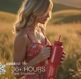 The Coldest Water tumbler straw lid enables quick, convenient sipping.