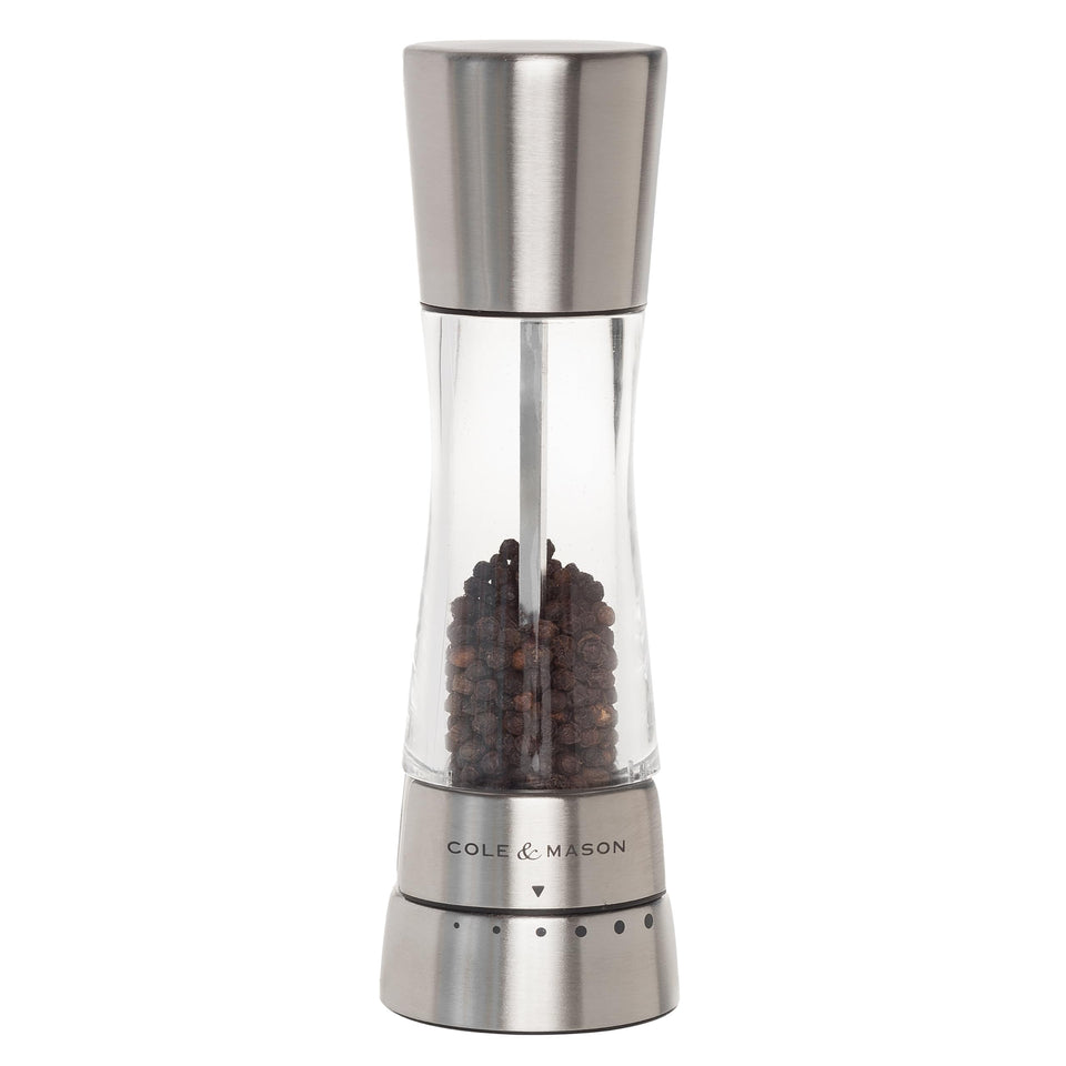Cole & Mason Derwent pepper mill refillable design for fresh grinding at home.