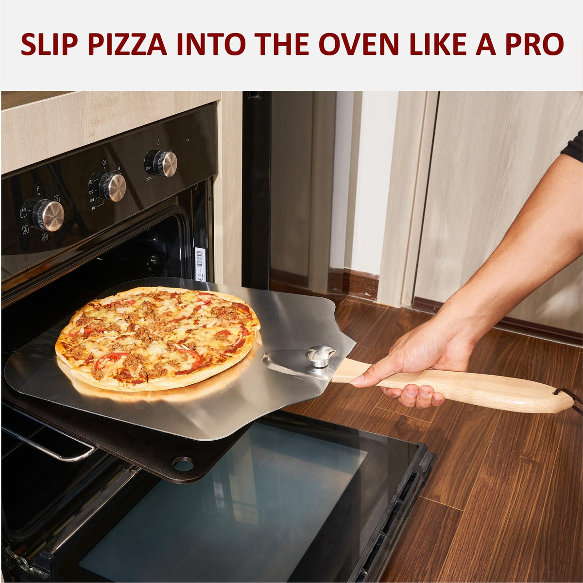 Colenza nonstick surface helps move pizza smoothly when dusted