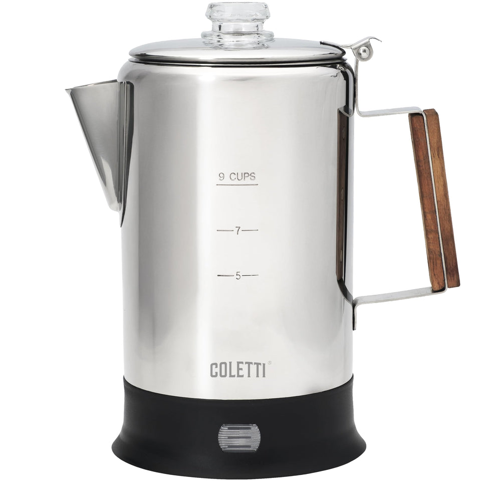 COLETTI Bozeman electric percolator brew action for bold home coffee