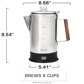 COLETTI Bozeman lid and handle with ergonomic design for easy pouring