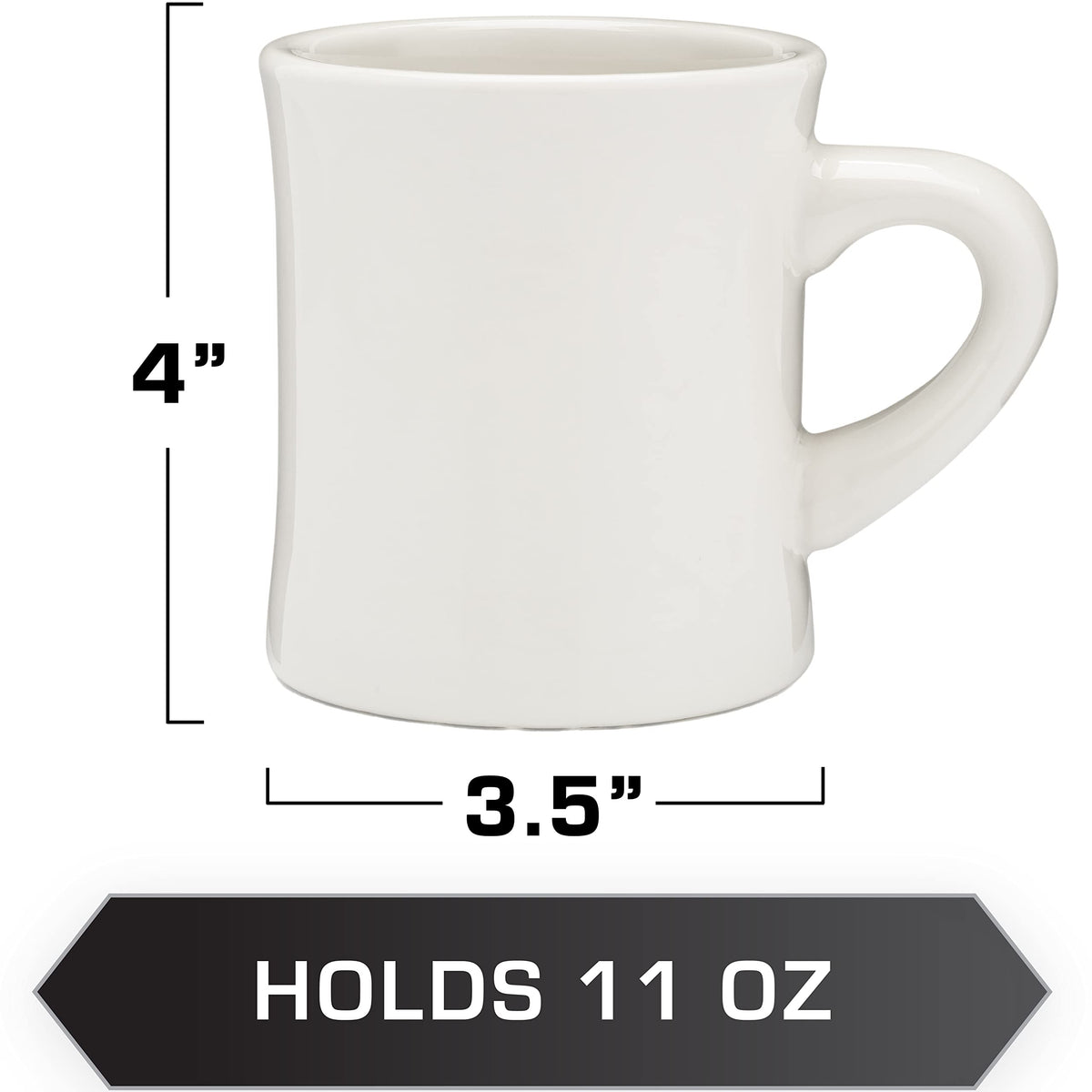 COLETTI Diner Mugs smooth off-white glaze adds premium look