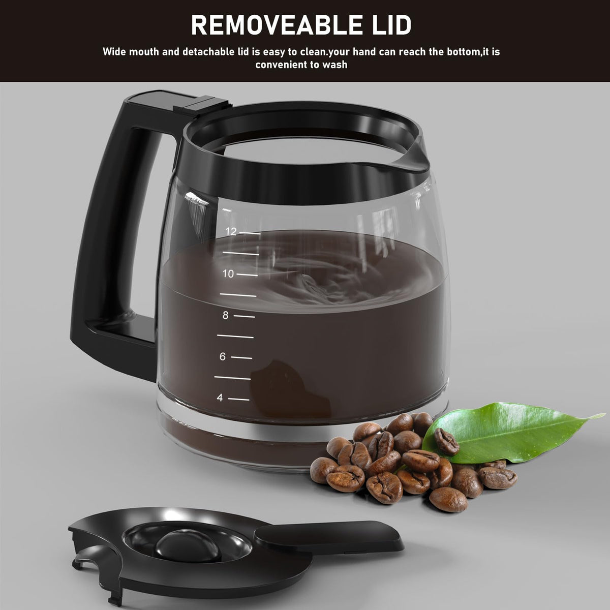Colidier 12-cup capacity carafe ideal for gatherings and travel.