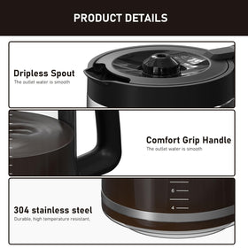 Colidier 14-Cup Carafe handle close-up showing sturdy design.