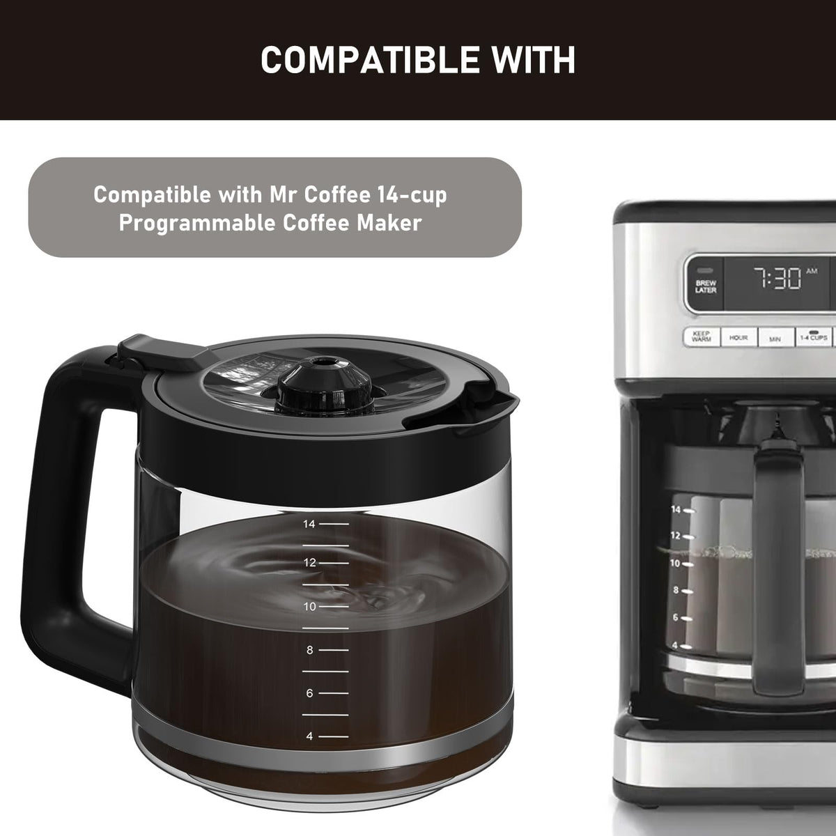Colidier 14-Cup Carafe with dripless spout for mess-free serving.