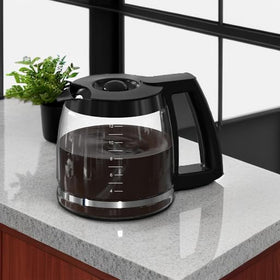 Colidier DCC-1200 carafe with black ABS lid and handle for a secure grip.