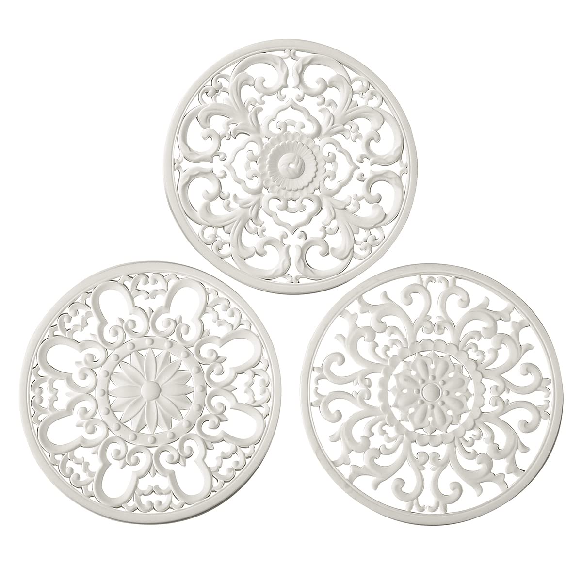 Colinda extra thick silicone trivet set in white 3-pack protects countertops and looks stylish.