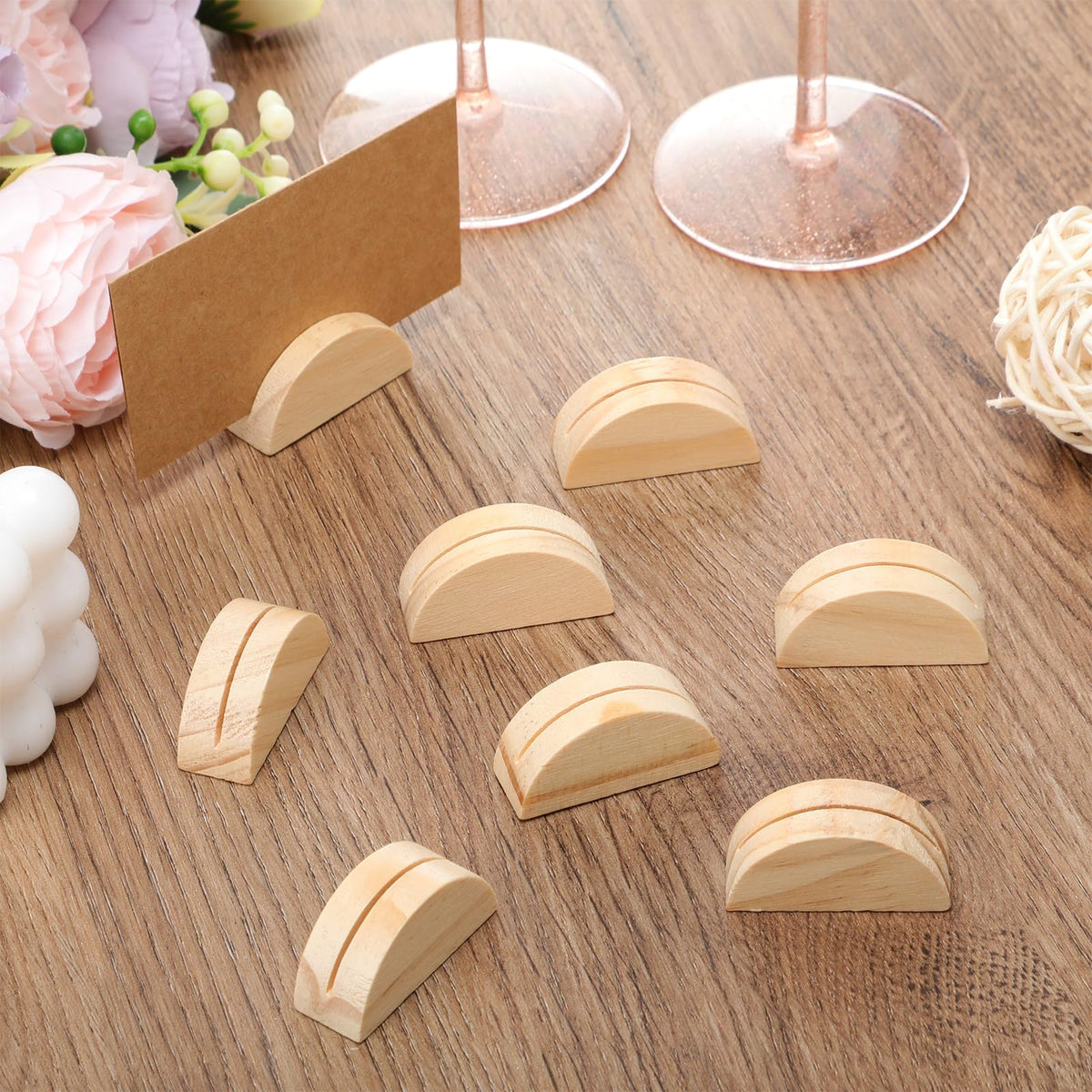 Colingmill wooden place-card holder close-up showing smooth finish