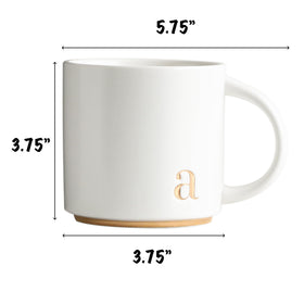 COLLECTIVE HOME Alphabet mug showcases timeless styling for tea or coffee.
