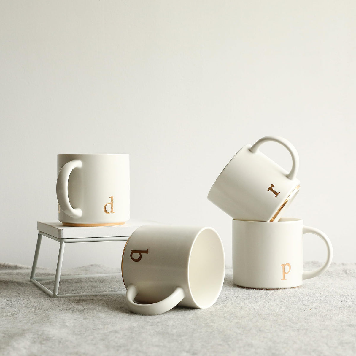 COLLECTIVE HOME dishwasher-safe, gold-etched lettering stays vibrant after washing.