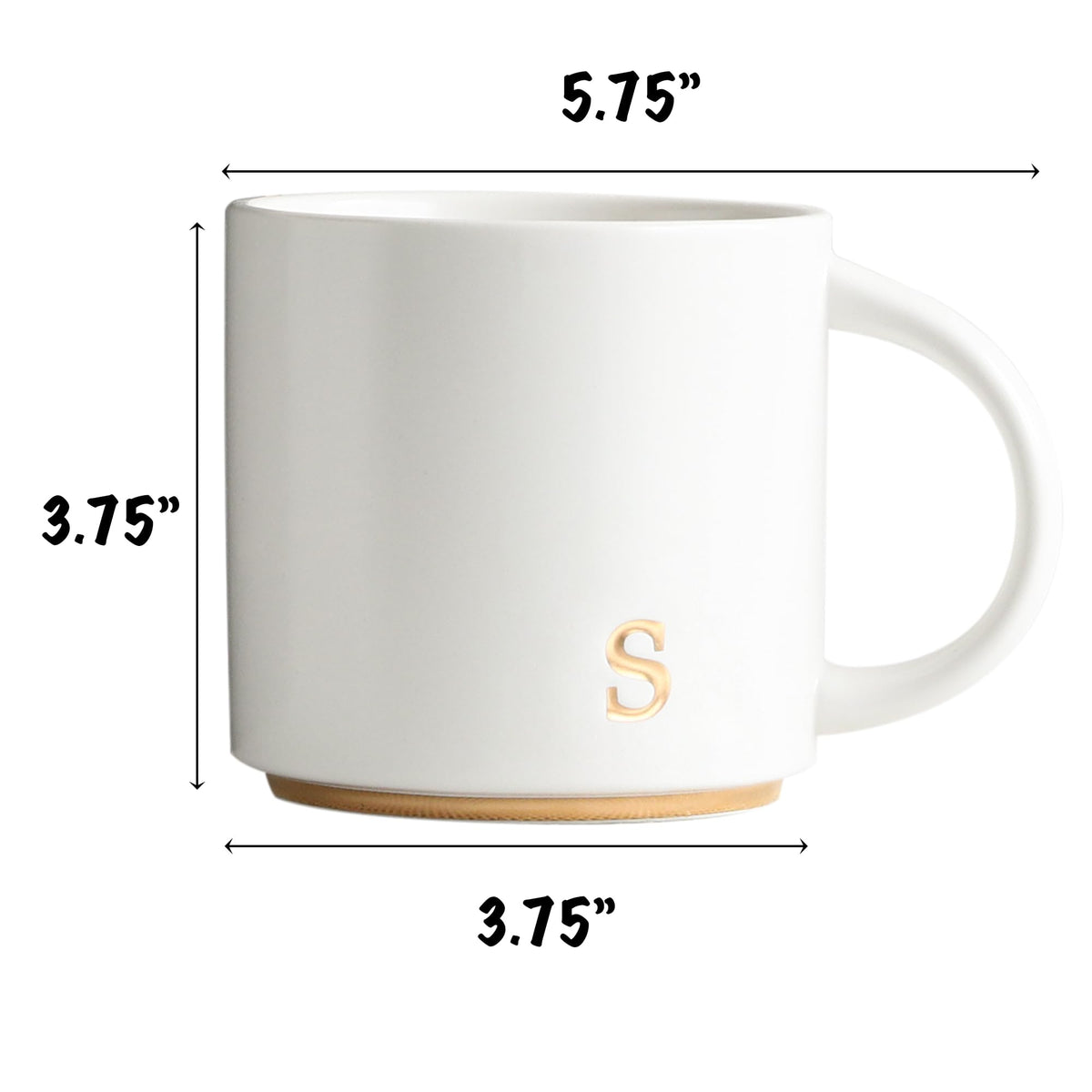 COLLECTIVE HOME gold-plated alphabet design mug with elegant initials