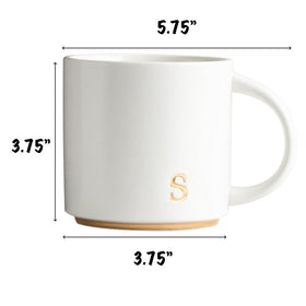 COLLECTIVE HOME gold-plated alphabet design mug with elegant initials